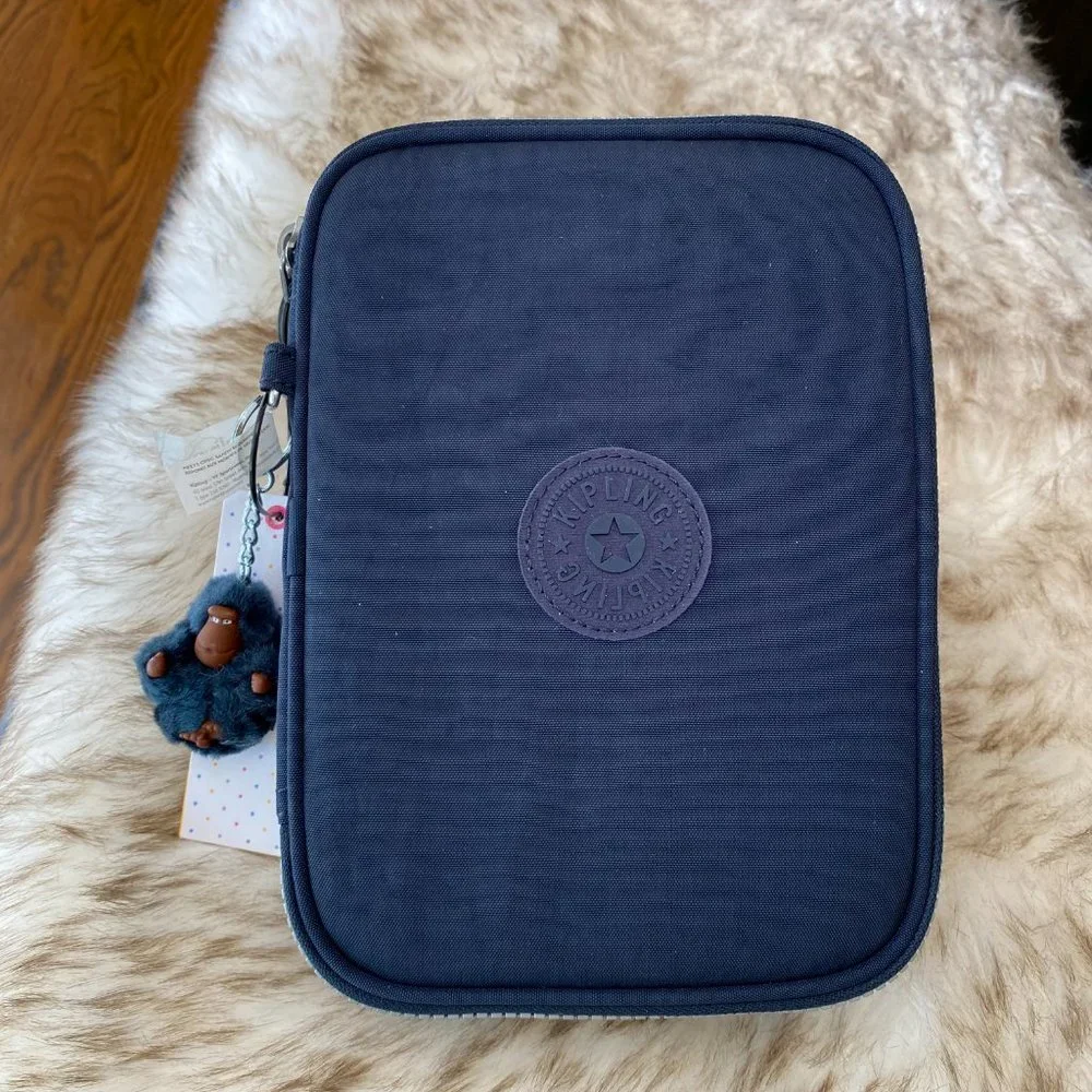 NWT Kipling 100 Pens Printed Case Cosmetic Bag